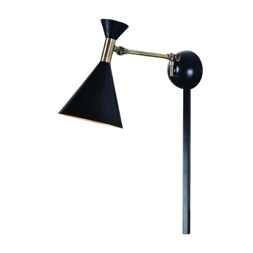 Kenroy Home Lighting Mid-Century Modern Swing Arm Lamp Black Arne by Kenroy Home 93790BL