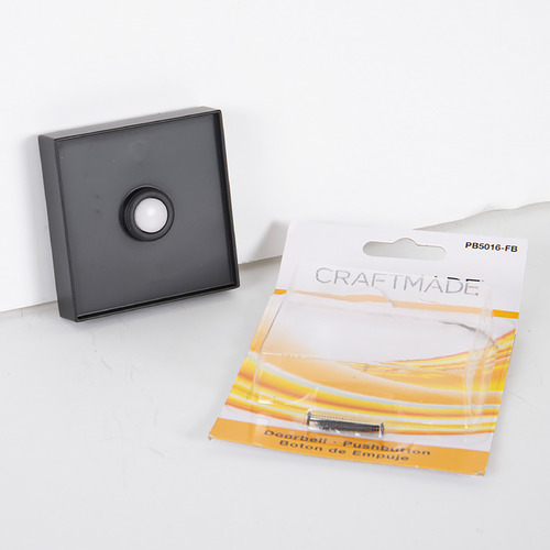 Craftmade Lighting Push Button Flat Black LED Doorbell Button by Craftmade Lighting PB5016-FB