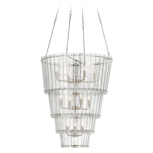 Visual Comfort Signature Collection Carrier & Company Cadence Chandelier in Nickel by Visual Comfort Signature S5657PNAM