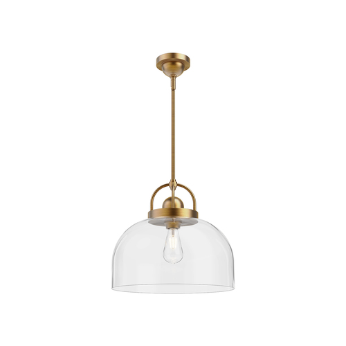 Alora Lighting Lancaster Aged Gold Pendant Light with Bowl / Dome Shade
