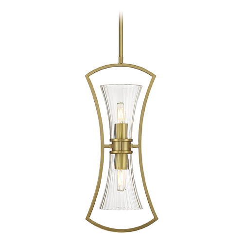 Bennington 22-Inch High Pendant in Warm Brass by Savoy House