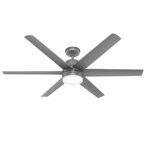 Hunter Fan Company Skysail Matte Silver LED Ceiling Fan with Light