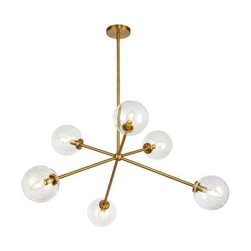 Cassia 39.50-Inch Chandelier in Aged Brass by Alora Lighting