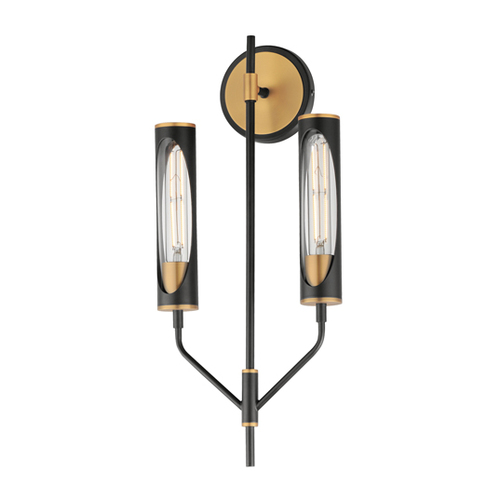Regent 2-Light Wall Sconce in Black & Antique Brass by Maxim Lighting