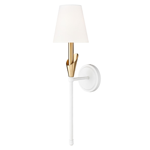 Z-Lite Claudelle Textured White & Modern Gold Sconce