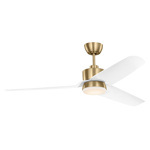Colgin 56-Inch LED Fan in Satin Brass & White by VC Fan Collection