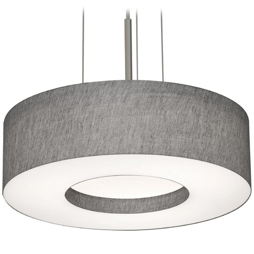 Afx Lighting Montclair Satin Nickel LED Pendant Light with Drum Shade