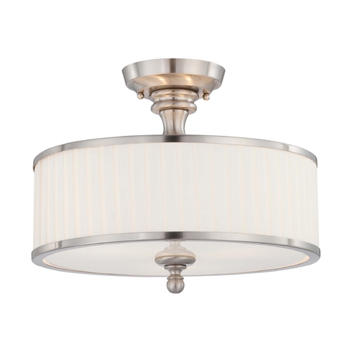 Modern Semi-Flush Mount in Brushed Nickel Fini by Nuvo Lighting
