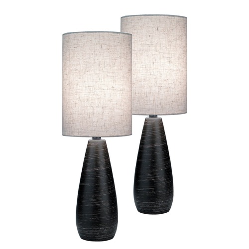 Quatro Brushed Dark Bronze Table Lamp Set by Lite Source Lighting