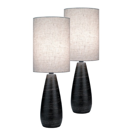 Lite Source Lighting Quatro Brushed Dark Bronze Table Lamp Set by Lite Source Lighting LS-2998/2PK