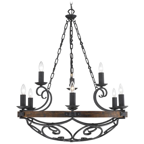 Golden Lighting Madera 9-Light Chandelier in Black Iron Finish by Golden Lighting 1821-9 BI