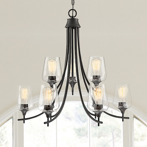 Savoy House Octave 30-Inch 2-Tier Chandelier in English Bronze with Clear Glass 1-4033-9-13