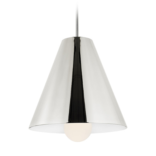 Visual Comfort Modern Collection Joni LED Pendant in Polished Nickel by Visual Comfort Modern 700TDJNIN-LED930