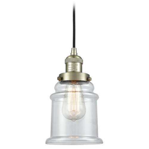 Innovations Lighting Innovations Lighting Canton Antique Brass Mini-Pendant Light with Bell Shade 201C-AB-G182