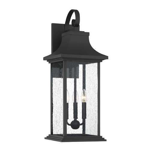 Hancock 27.75-Inch Outdoor Wall Lantern in Black by Savoy House