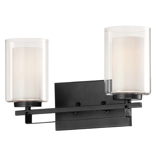 Parsons Studio Sand Coal Bathroom Light by Minka Lavery