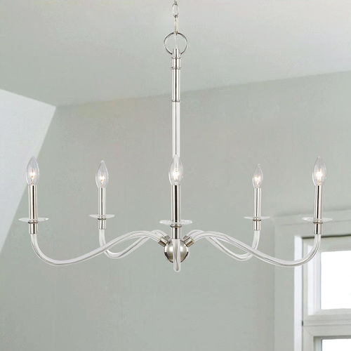 Visual Comfort Studio Collection Chapman & Meyers Hanover 31.88-Inch Polished Nickel & Lucite Chandelier by Visual Comfort Studio CC1315PN