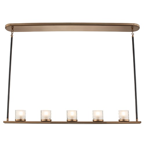 Library LED 5-Light Linear Linear Light in Library Brass by Kalco Lighting