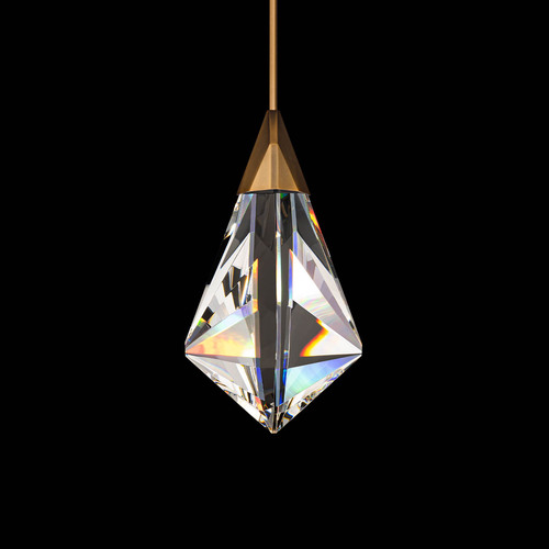 Fazzoletto 8-Inch Wide LED Pendant in Aged Brass by Schonbek Beyond