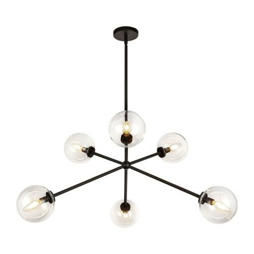 Cassia 39.50-Inch Chandelier in Matte Black by Alora Lighting