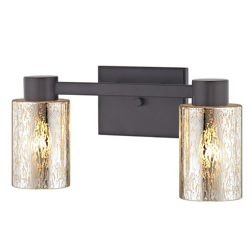 2-Light Mercury Glass Bathroom Light Bronze
