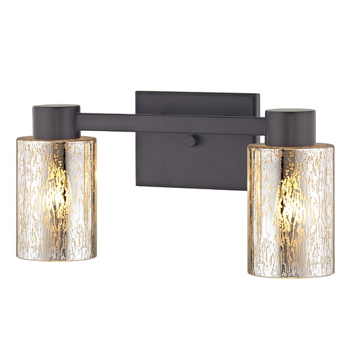 Design Classics Lighting 2-Light Mercury Glass Bathroom Light Bronze 2102-220 GL1039C