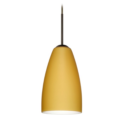 Besa Lighting Riva Bronze LED Mini-Pendant Light with Oblong Shade