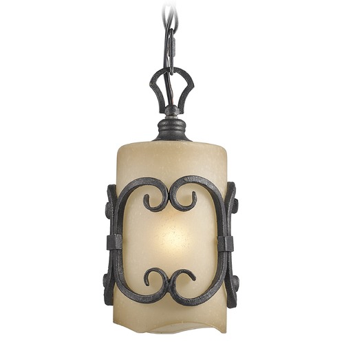 Madera Black Iron Mini Pendant by Golden Lighting