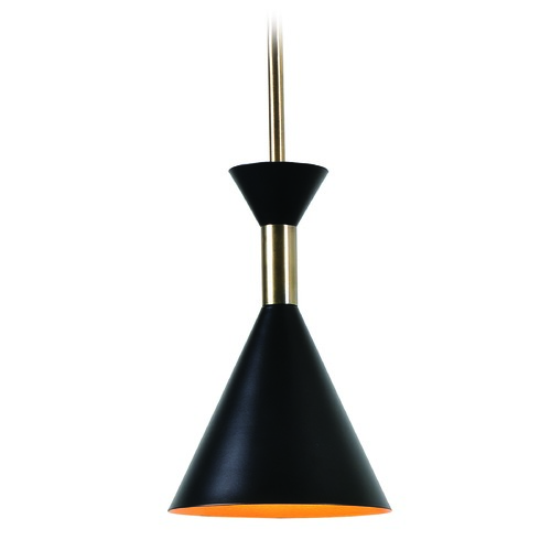 Kenroy Home Lighting Mid-Century Modern Mini-Pendant Light Black Arne by Kenroy Home 93792BL