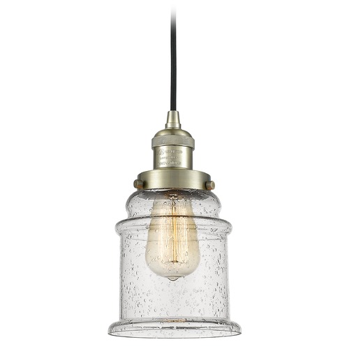 Innovations Lighting Innovations Lighting Canton Antique Brass Mini-Pendant Light with Bell Shade 201C-AB-G184