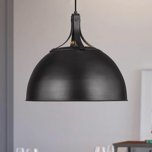 Thomas O'Brien Logan 20.25-Inch Aged Iron Pendant by Visual Comfort Studio