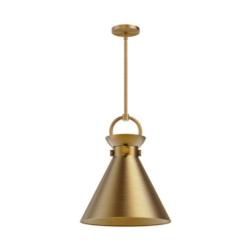 Alora Lighting Alora Lighting Emerson Aged Gold Pendant Light with Conical Shade PD412014AG