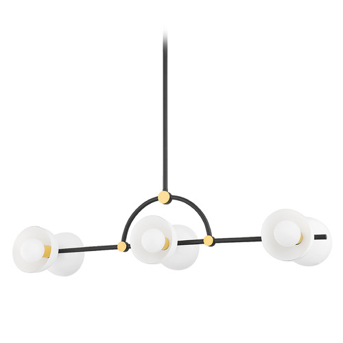 Mitzi by Hudson Valley Mitzi Kinsley Brass and Black 6-Light Chandelier H724906-AGB/TBK