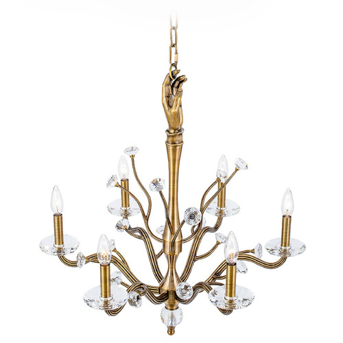 Kalco Lighting Vanessa Deleon Venus Historic Brass Chandelier
