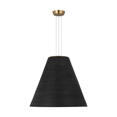 Karam Tapered Large Pendant in Black by Visual Comfort Modern