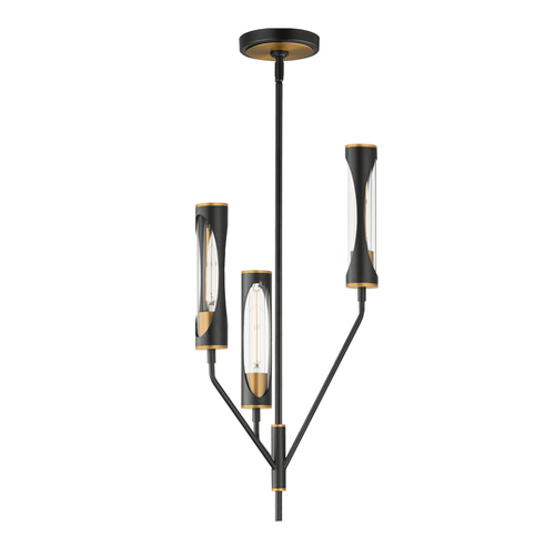 Regent 3-Light Pendant in Black & Antique Brass by Maxim Lighting