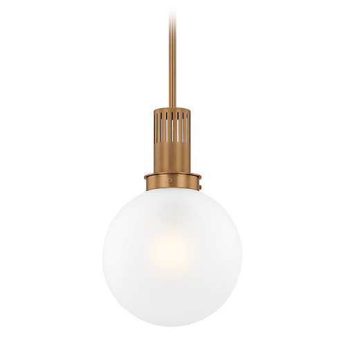 Troy Lighting Tobias Patina Brass LED Pendant Light with Globe Shade
