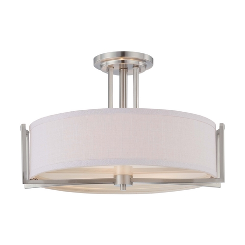 Nuvo Lighting Modern Semi-Flush Mount in Brushed Nickel by Nuvo Lighting 60/4758