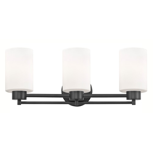 Modern Bathroom Light White Glass Black 3 Lt