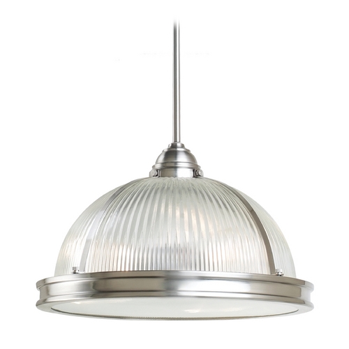 Pratt Street Prismatic Pendant in Brushed Nickel by Generation Lighting