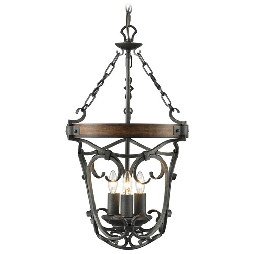 Madera Black Iron Pendant by Golden Lighting