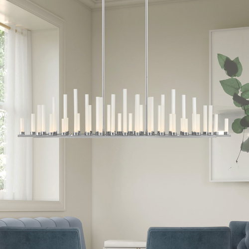 Trinity 48-Inch LED Linear Chandelier in Polished Nickel by Fredrick Ramond