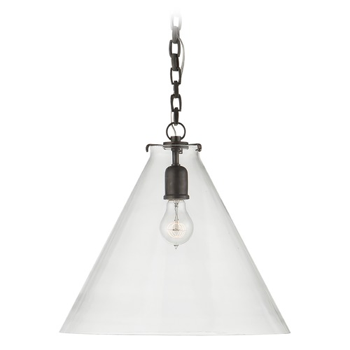 Visual Comfort Signature Collection Thomas OBrien Katie Conical Pendant in Bronze by Visual Comfort Signature TOB5226BZG6CG