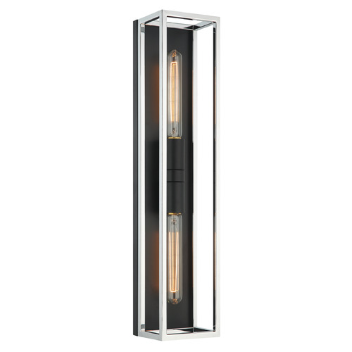 Matteo Lighting Shadowbox Black & Chrome LED Vertical Bathroom Light
