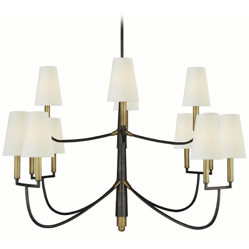 Visual Comfort Signature Collection Visual Comfort Signature Collection Thomas O'brien Farlane Bronze & Antique Brass Chandelier TOB5017BZ/HAB-L