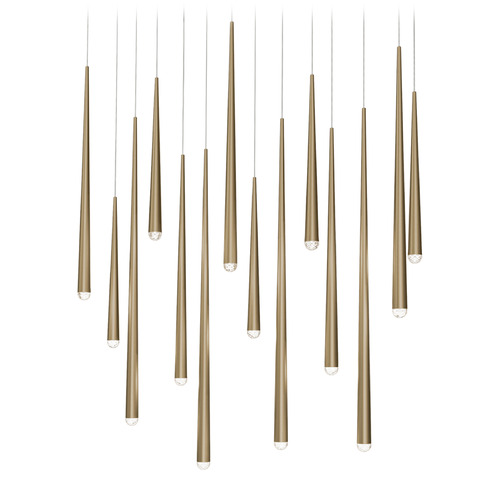 Modern Forms by WAC Lighting Modern Forms Cascade Aged Brass LED Multi-Light Pendant PD-41714L-AB