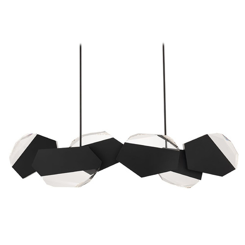 Schonbek Beyond Schonbek Beyond Palisade Black LED Island Light with Abstract Shade BPD33448-BK