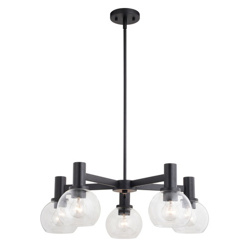 Marshall Matte Black Chandelier by Vaxcel Lighting