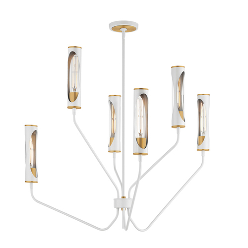 Regent 6-Light Pendant in Gray & Natural Aged Brass by Maxim Lighting