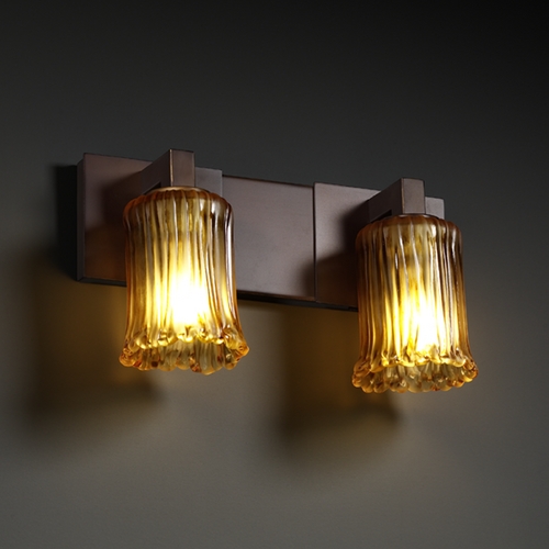 Justice Design Group Justice Design Group Veneto Luce Collection Bathroom Light GLA-8922-16-AMBR-DBRZ